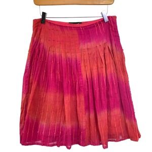 Y2K Dynamite Low Rise Pink Orange Ombre Tie Dye Cotton Gauze Skirt Size 1 Junior